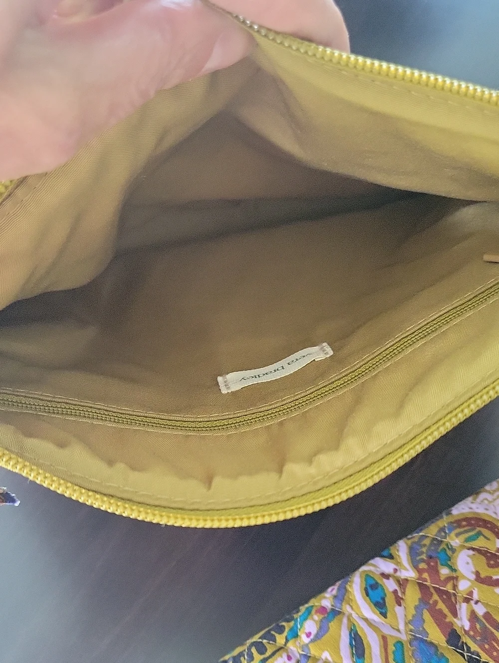 Vera Bradley Mustard Yellow Paisley Quilted Crossbody Set